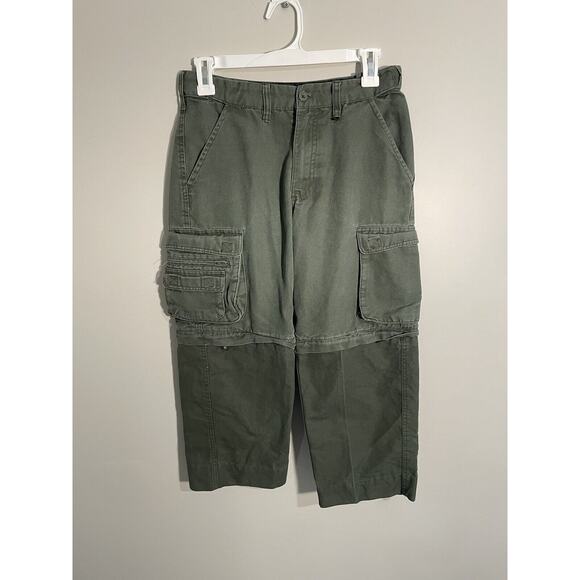 BOY SCOUTS Convertible Uniform Pants Shorts Youth 10 Switchback Cargo Army Green - Picture 1 of 9